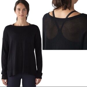 Lululemon Athletica Well Being Knit Mesh Back Sweater